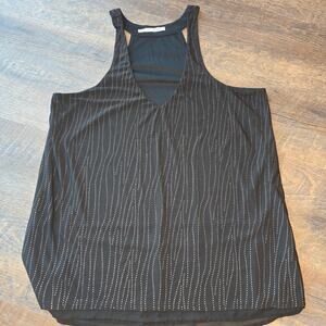 Maurices Large Black Gold Blouse Shirt Tank Top